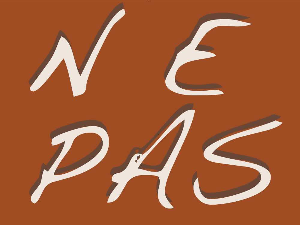 Sur fond rouge, on peut lire : Ne pas