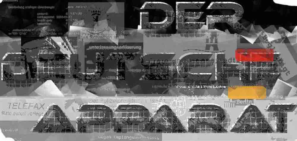 Inscriptions de l'appareil allemand